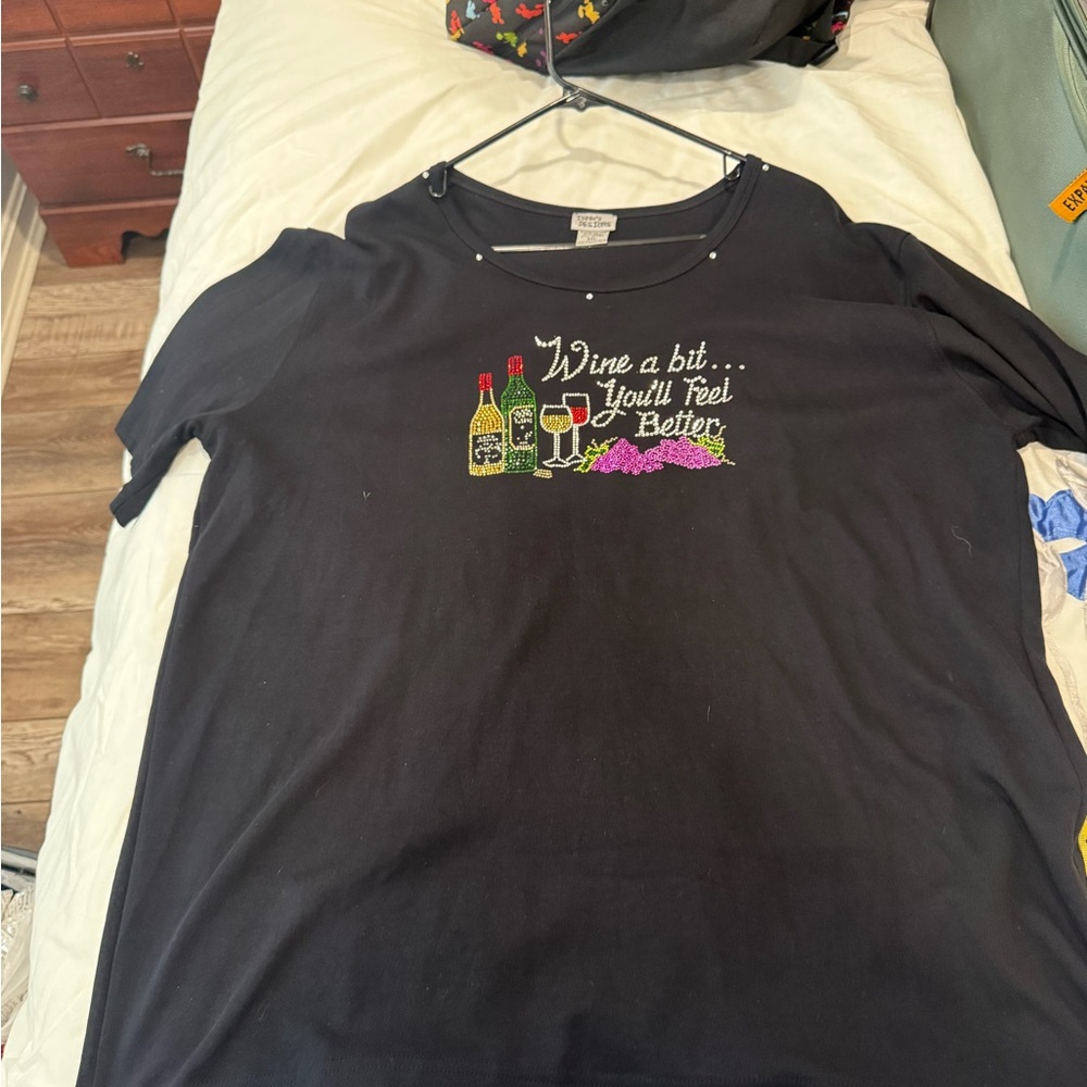 Black Short Sleeve Tee with Graphic Design